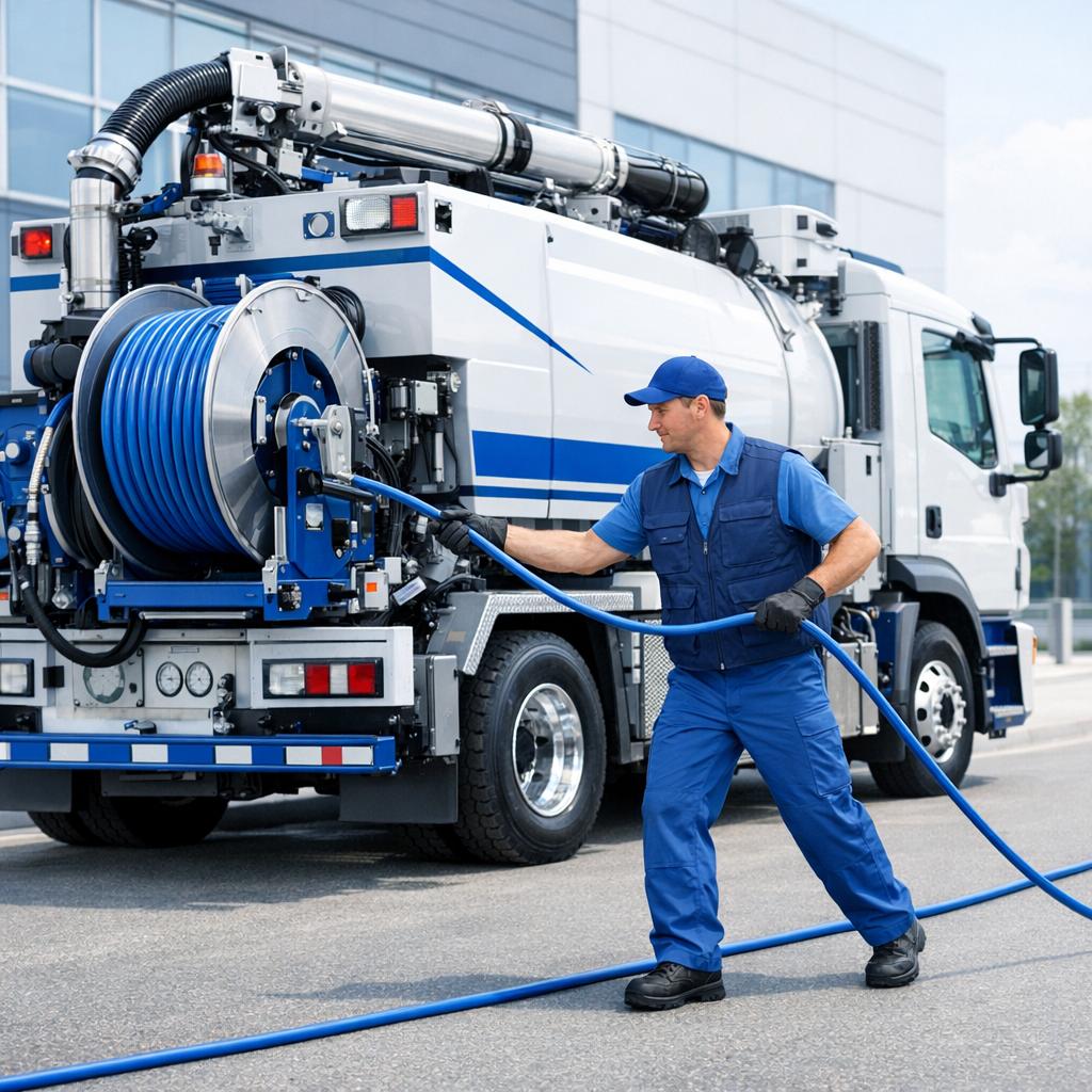 Jet haute pression dans canalisation